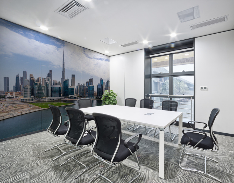 Offices and apartments of Dubai Business Bay with Downtown distr Wall Printing
