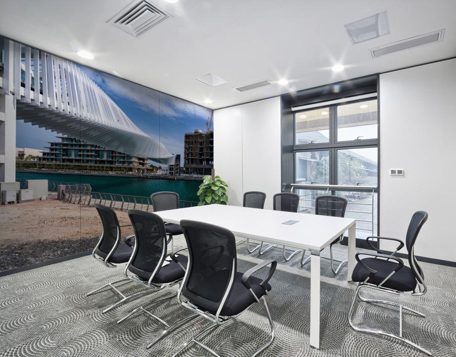 Dubai Water Canal bridge twists towards new apartment blocks Wall Printing