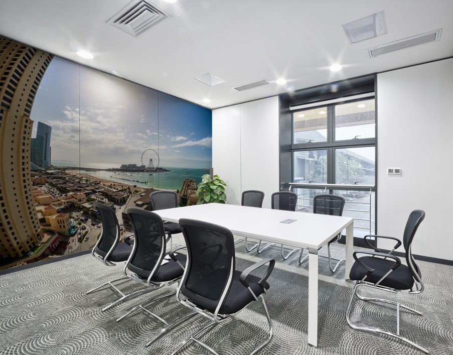 Fisheye view of Dubai observation wheel on Bluewaters Island Wall Printing