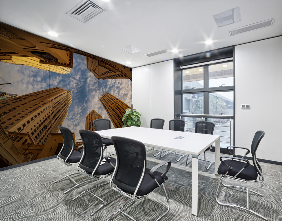Overpowering view of hotels in JBR Beach area of Dubai Wall Printing