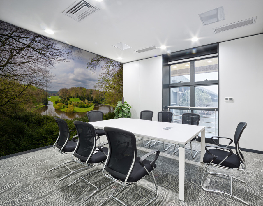 Springtime at Fountains Abbey ruins in Yorkshire England Wall Printing