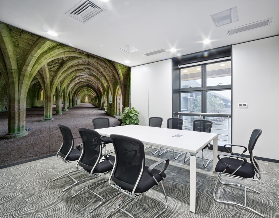 Cellarium at Fountains Abbey ruins in Yorkshire England Wall Printing