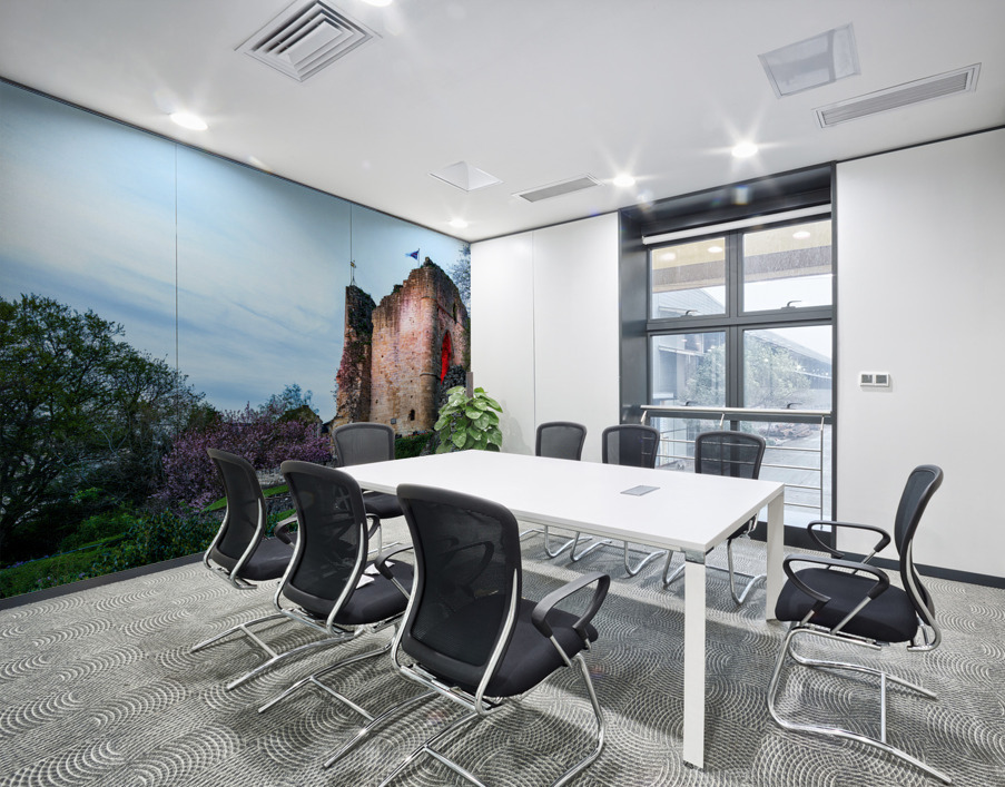 Old stone castle overlooking river in Knaresborough Wall Printing
