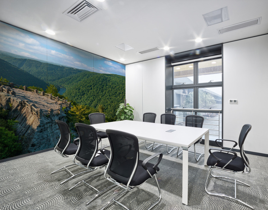 Aerial panoramic image of Cheat River Gorge overlook Wall Printing