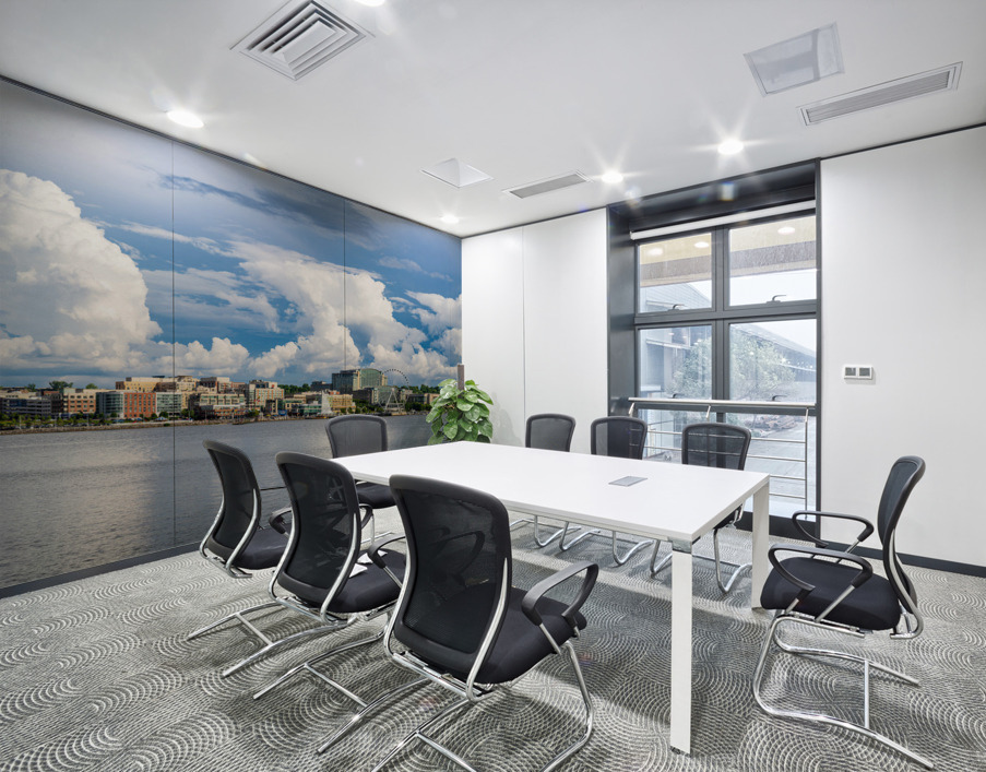 Dramatic clouds above National Harbor in Maryland near Washingto Wall Printing