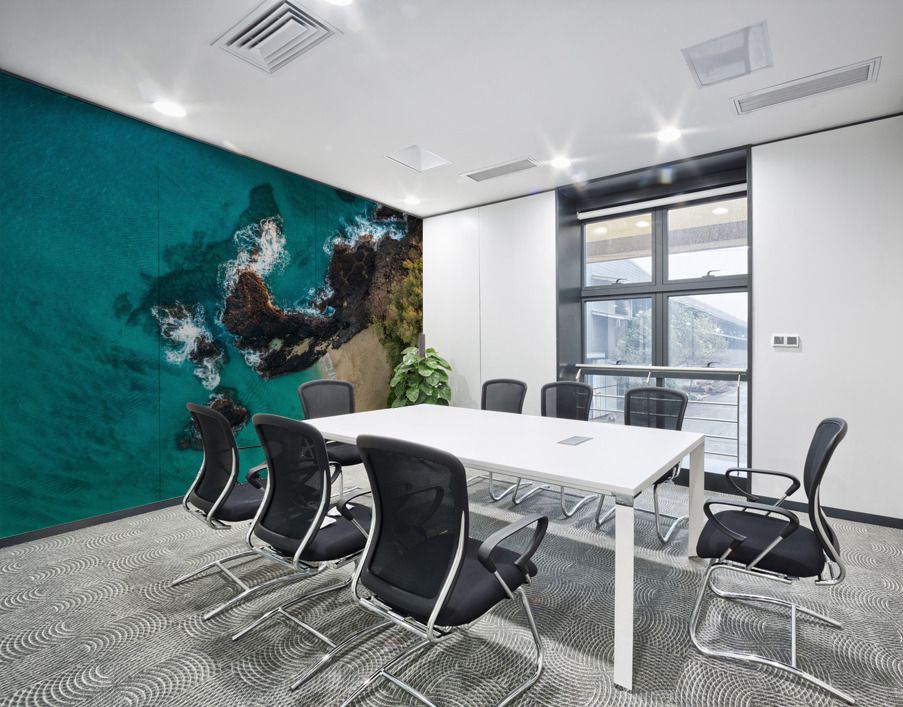Top down view of rocks and waves on Lumahai beach Kauai Wall Printing