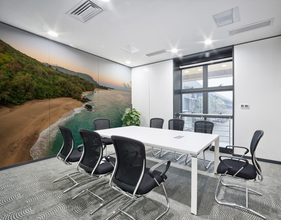 Aerial beach view of Lumahai Beach on the north shore of Kauai Wall Printing