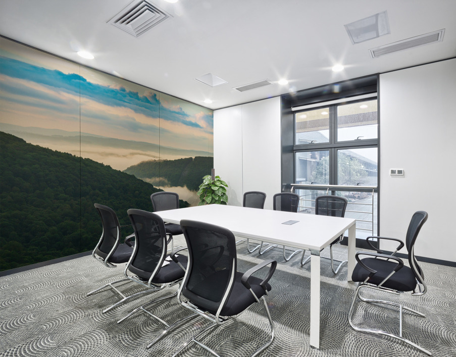 Mist swirling over Cheat River gorge at sunrise near Raven Rock Wall Printing