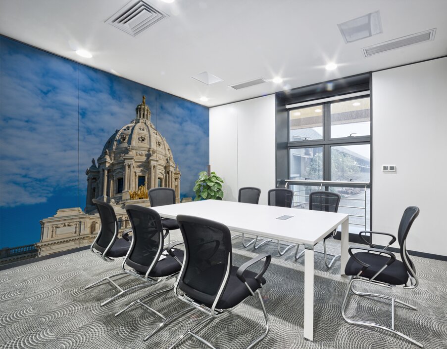 Dome and statue of the State Capitol building in St Paul Wall Printing