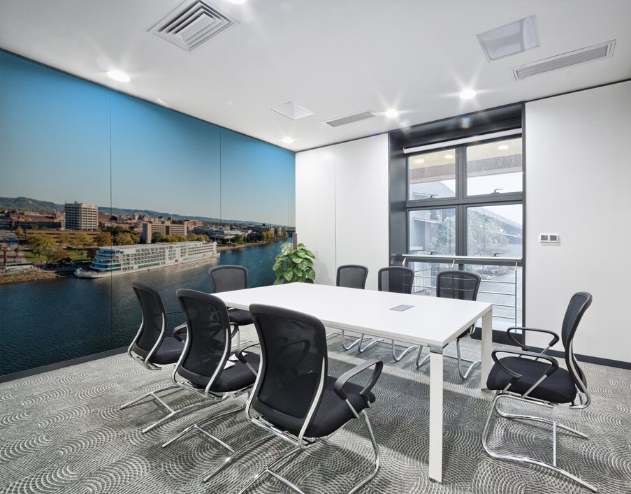 Panorama of La Crosse Wisconsin with Viking Mississippi River Wall Printing