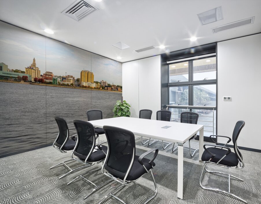 Cityscape of downtown area of Davenport IA Wall Printing