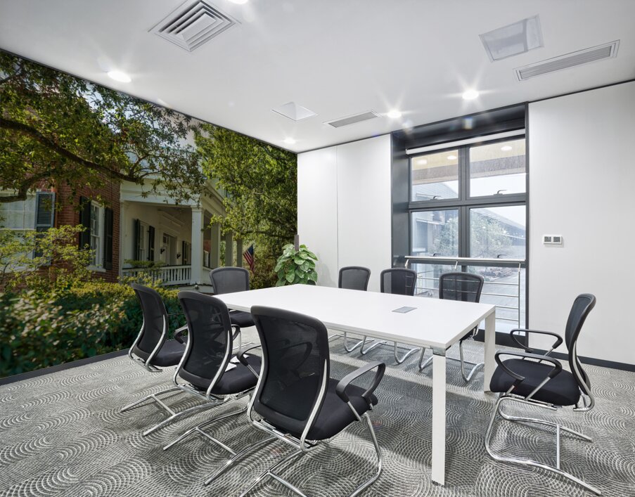 Facade of antebellum home in Natchez in Mississippi Wall Printing