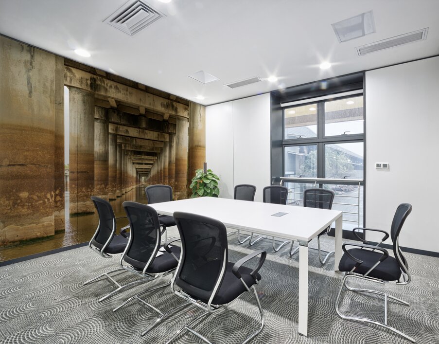 Supporting pillars of I-10 bridge above Atchafalaya basin in Lou Wall Printing