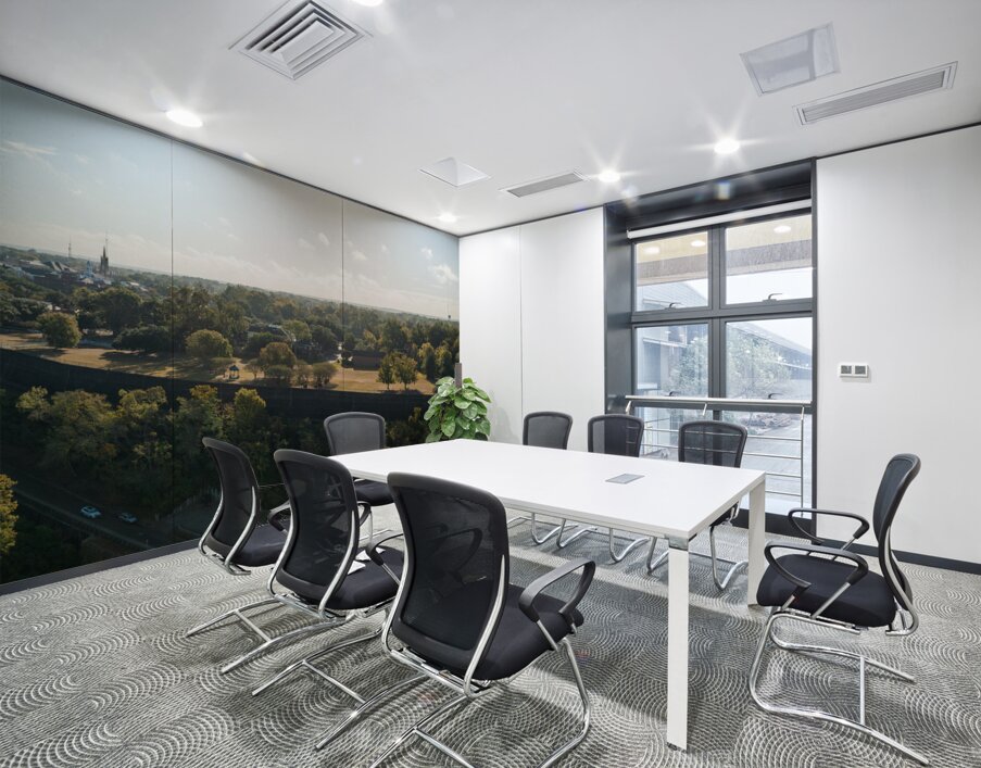 Townscape of Natchez in Mississippi with old mansion grounds Wall Printing