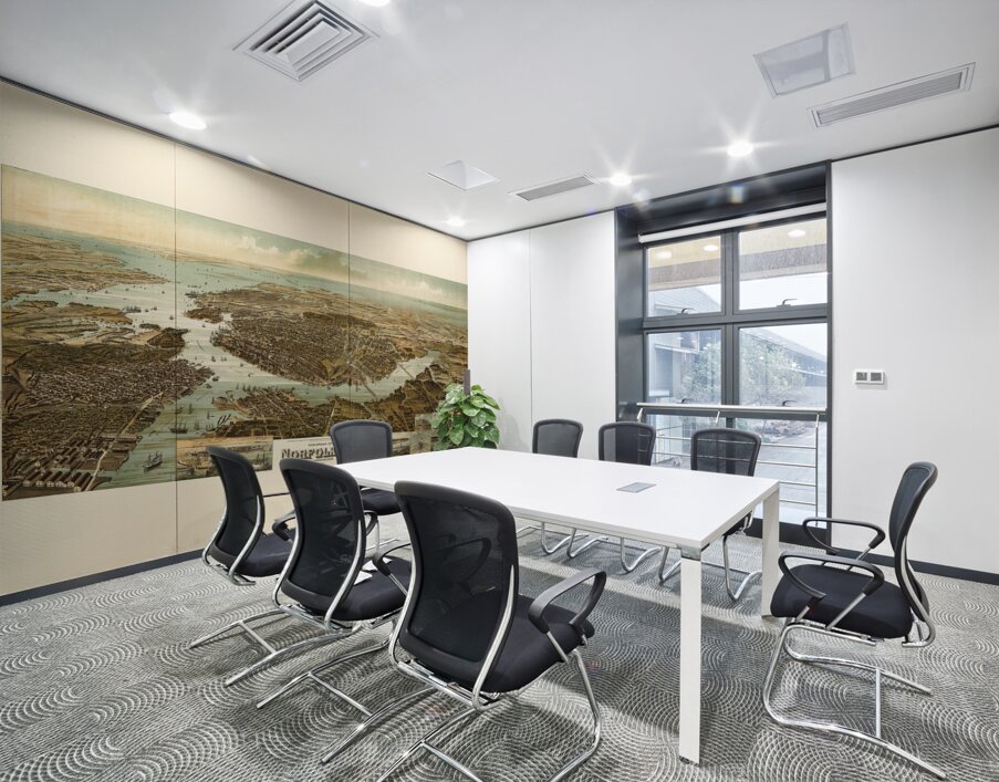 Restored birds eye panorama of Norfolk VA in 1892  Wall Printing