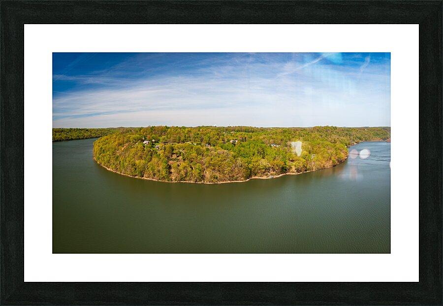 Aerial view of Cheat Lake and the Woodlands near Morgantown Picture Frame print