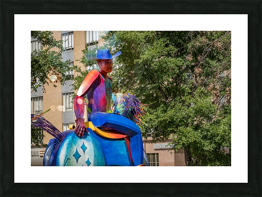 Tracking the end of the rainbow scuplture of cowboy on horse in  Impression et Cadre photo