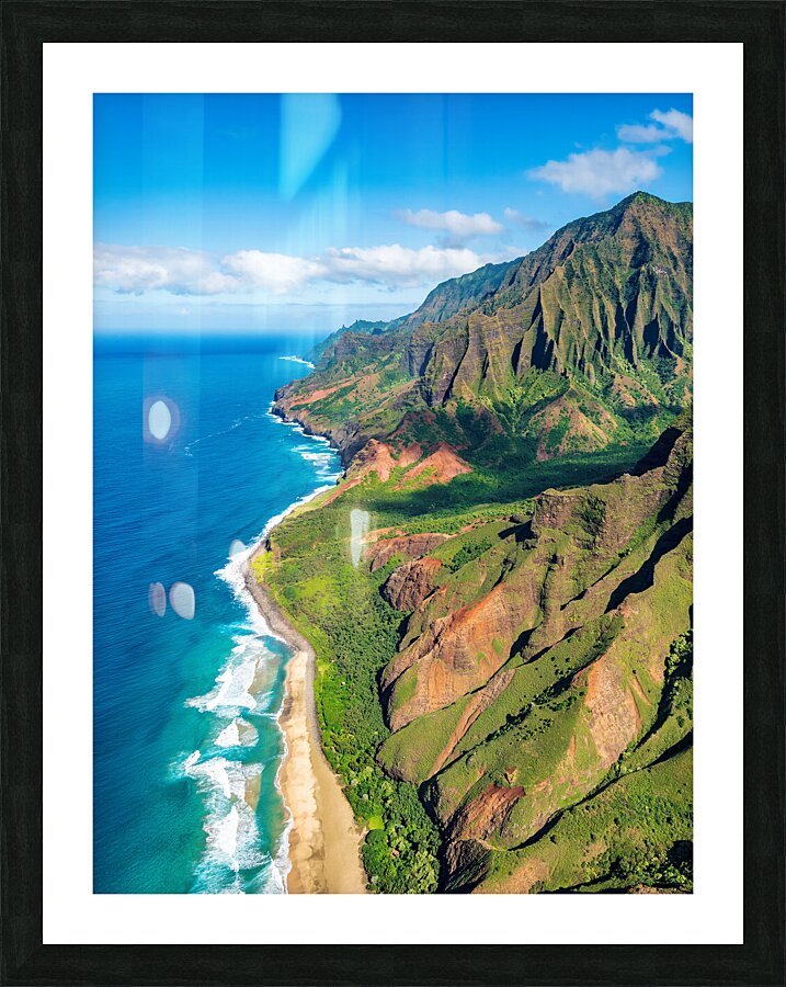 Coastline of Na Pali on Kauai Picture Frame print