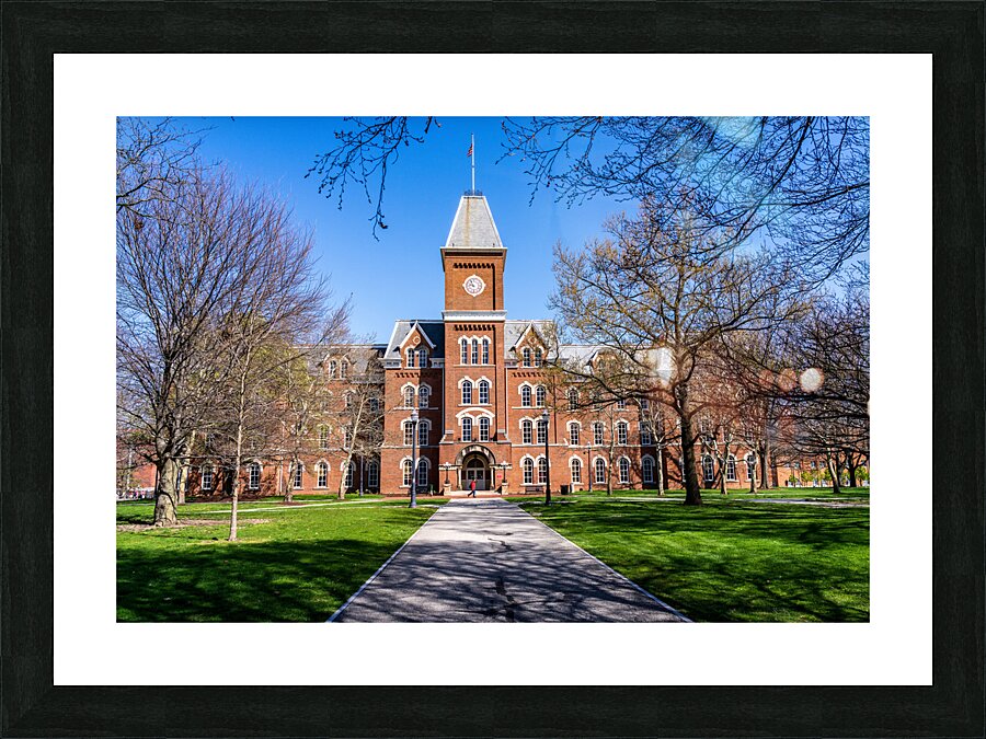 Facade of iconic University Hall on the Oval at OSU in Columbus  Picture Frame print