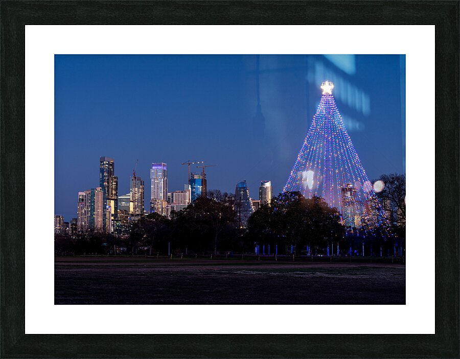Cityscape of downtown Austin from the west in Zilker park 2025 Picture Frame print