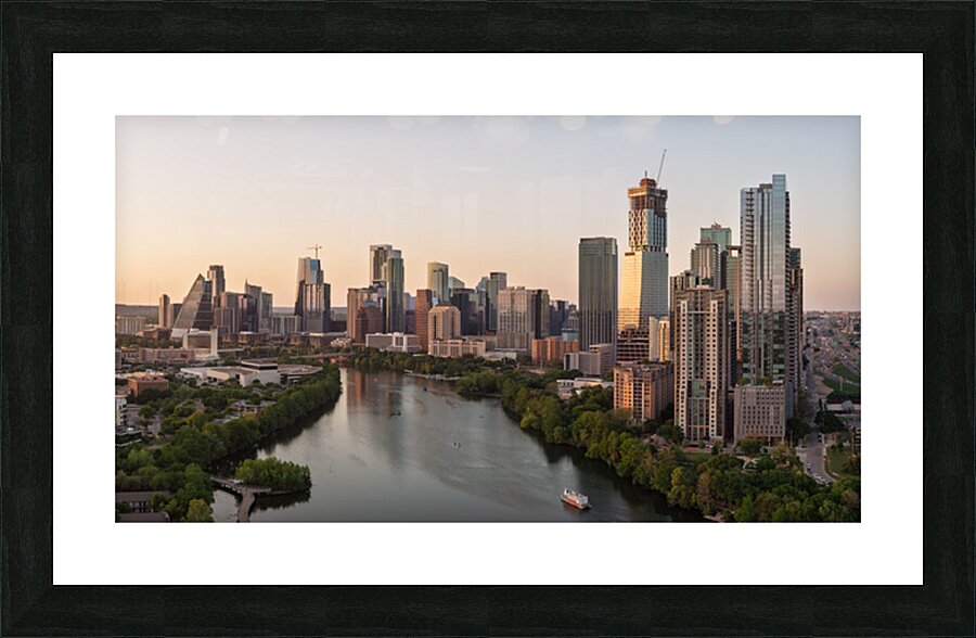 Early Sunset view of downtown Austin Skyline in 2025 Picture Frame print