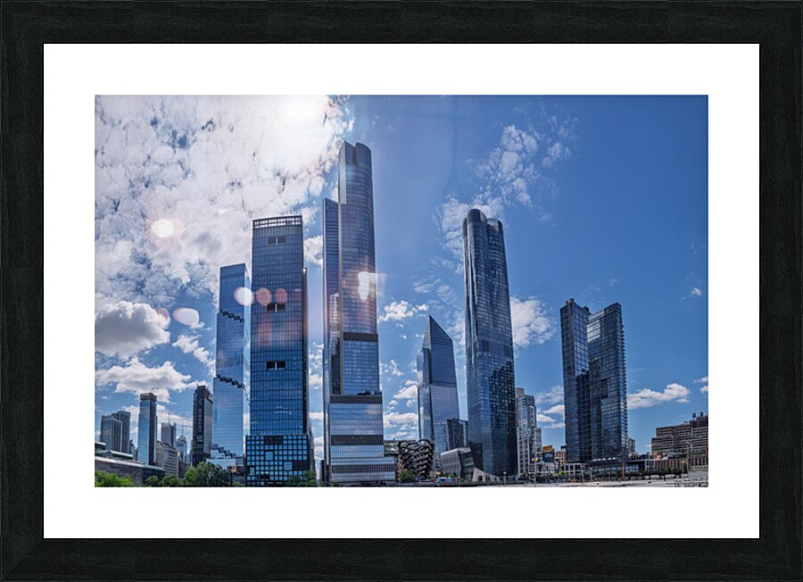 View of Hudson Yards buildings across the subway station platfor Picture Frame print