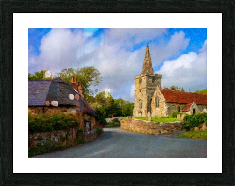 St Peters Church Shorwell Isle of Wight oil painting Picture Frame print