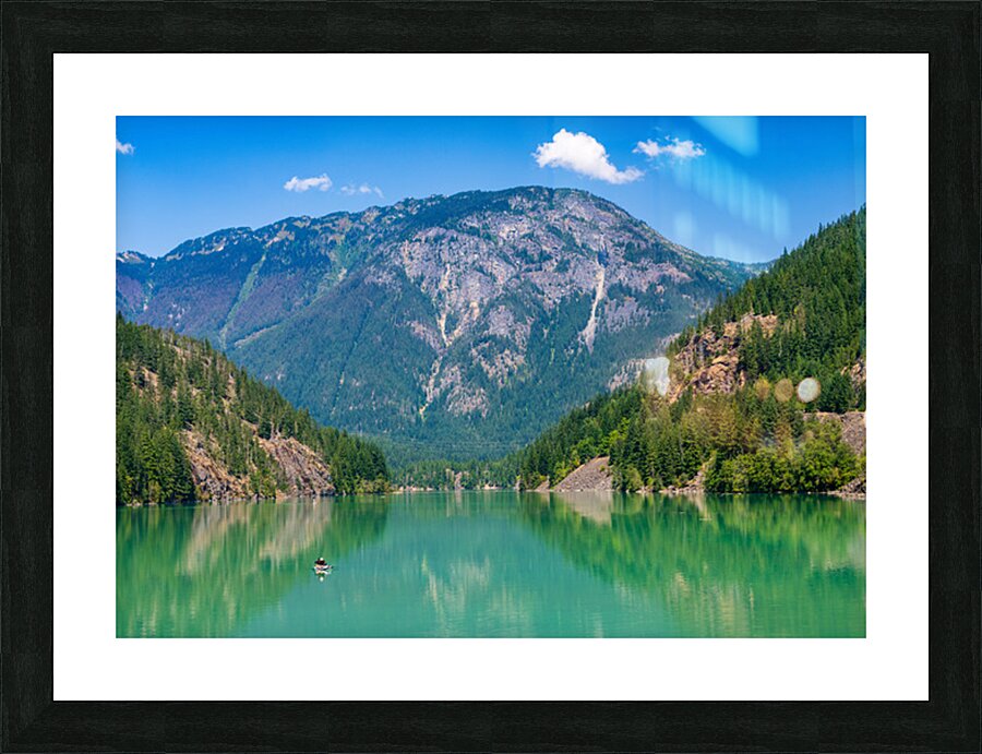 Paddleboard on Diablo Lake in North Cascades National Park in Wa Picture Frame print