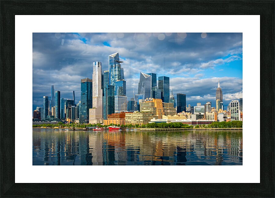 Tall office and apartment buidlings of Hudson Yards along the wa Picture Frame print