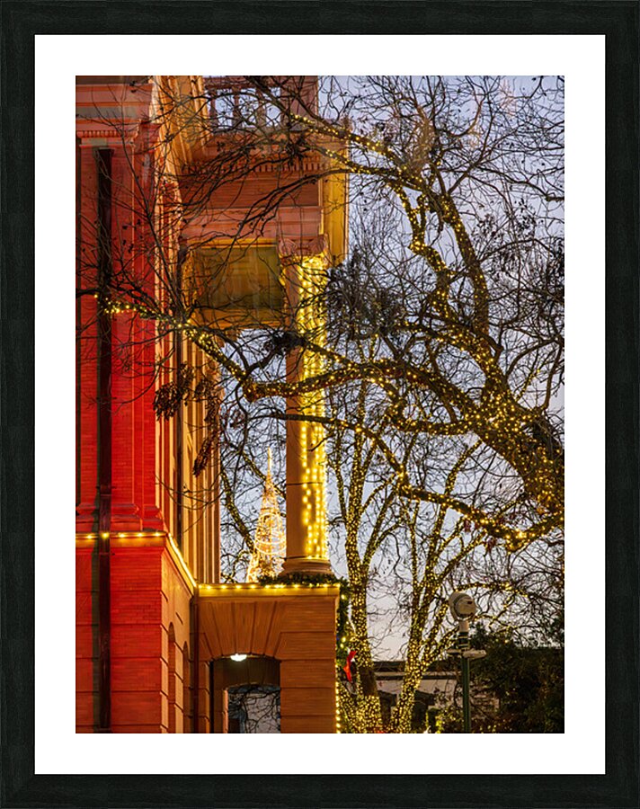 Sunset behind the Courthouse in Georgetown Texas Picture Frame print