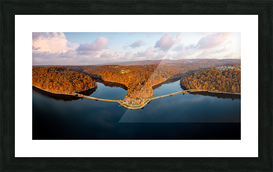 Aerial view of Cheat Lake Park near Morgantown Picture Frame print