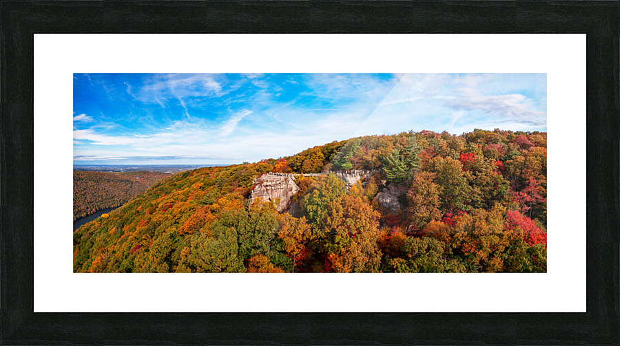 Coopers Rock state park overlook panorama with fall colors Picture Frame print
