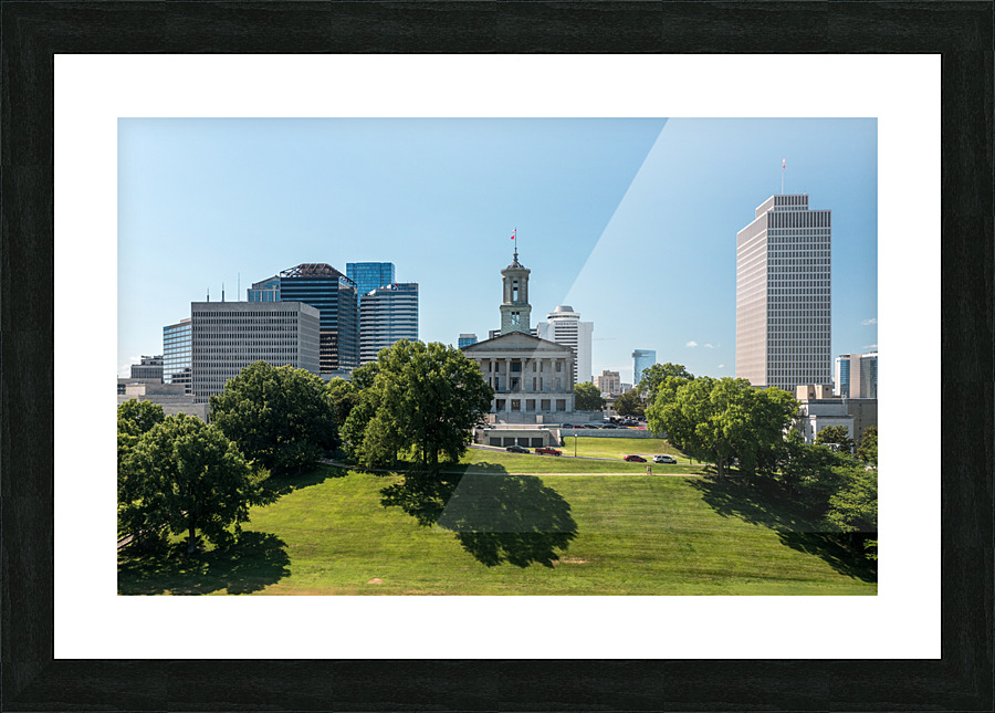 Aerial view of the State Capitol building in Nashville Tennessee Picture Frame print