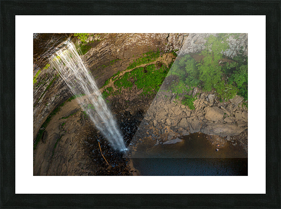 Waterfall at Ozone Falls in Tennessee showing the lip of the gorge Picture Frame print