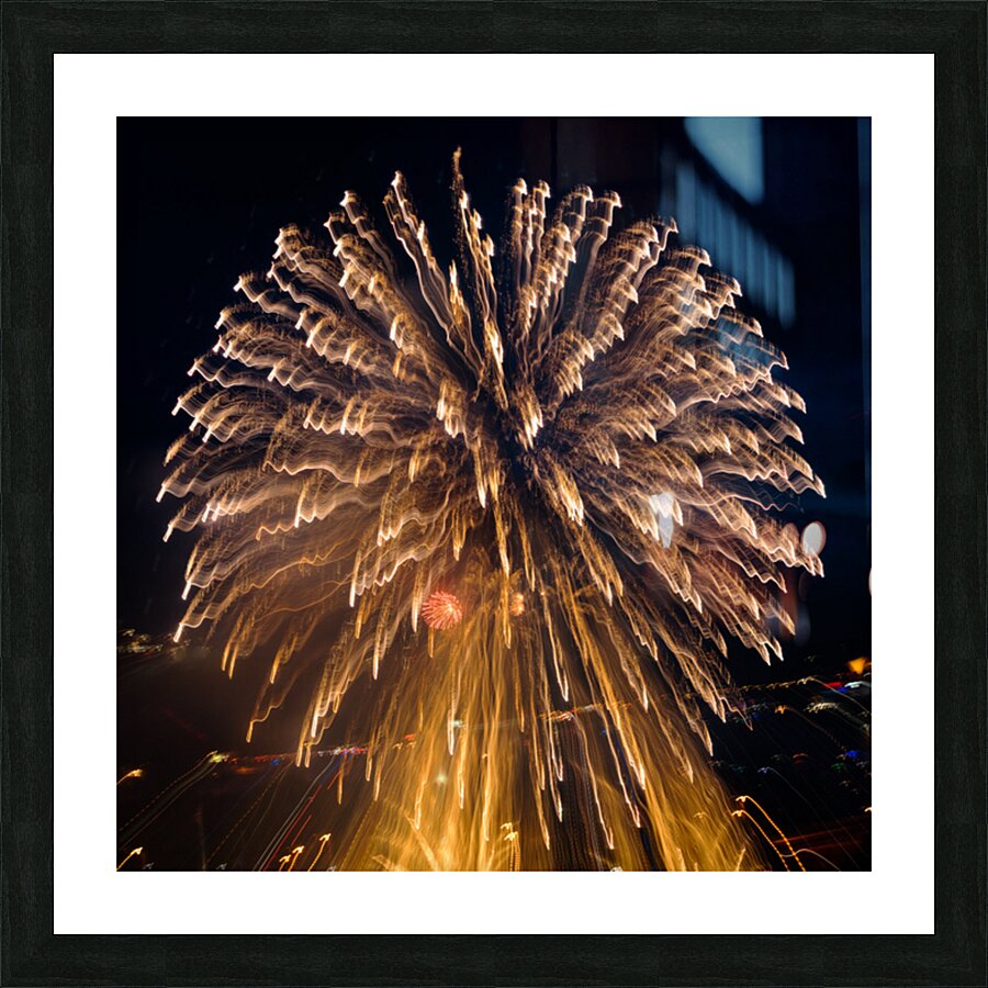 Abstract image of  fireworks over Pittsburgh Picture Frame print
