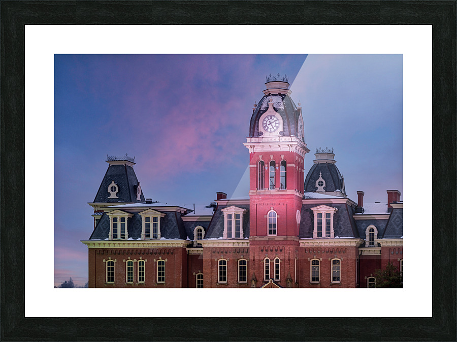 Clock Tower of Woodburn Hall at West Virginia University Picture Frame print