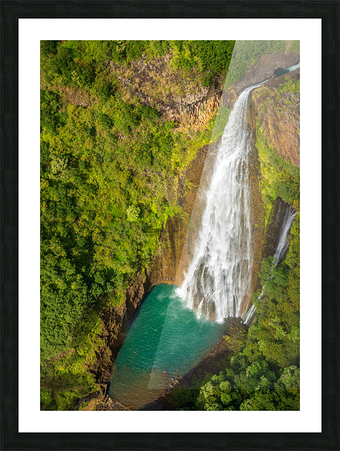 Garden Island of Kauai from helicopter tour Picture Frame print