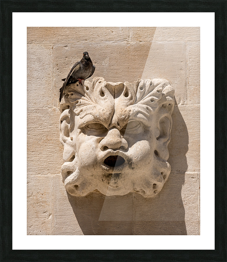 Detail of rain water spout in Dubrovnik old town Picture Frame print