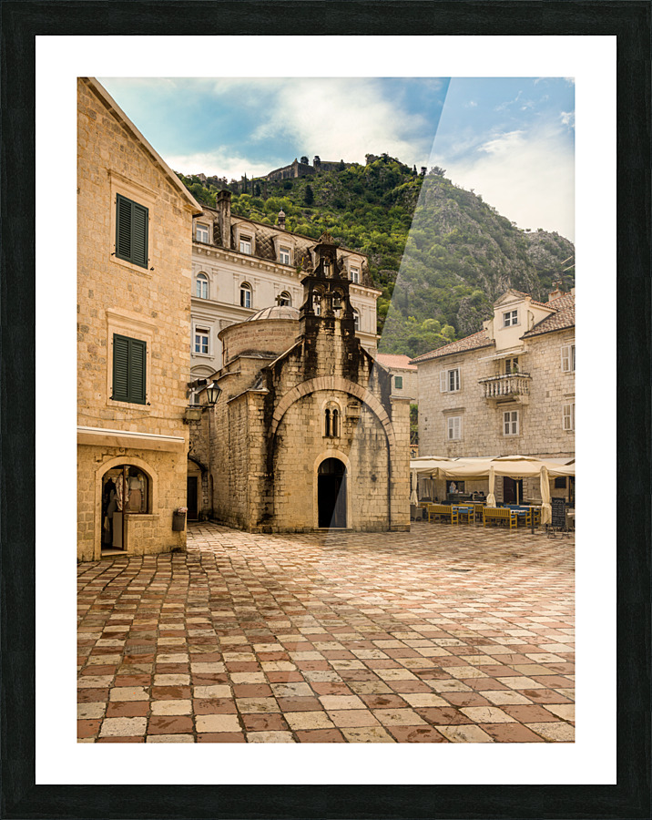 Narrow streets in Kotor in Montenegro Picture Frame print