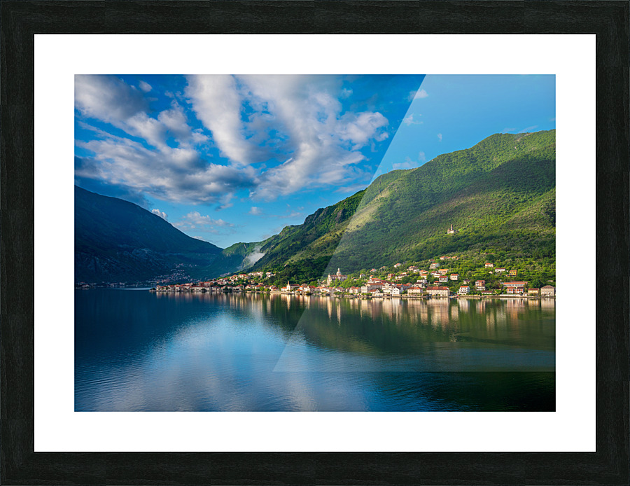 Town of Prcanj on the Bay of Kotor in Montenegro Impression et Cadre photo