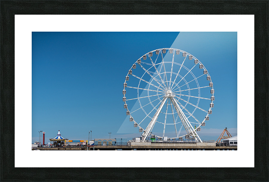White ferris wheel on Steel Pier in Atlantic City Picture Frame print