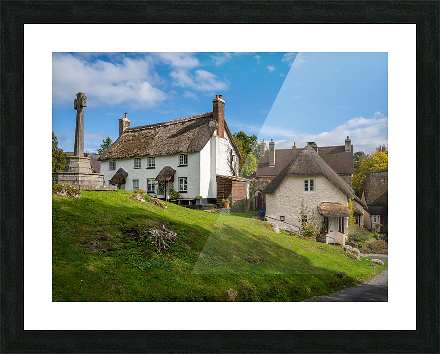 Thatched cottages in Lustleigh in Devon Picture Frame print