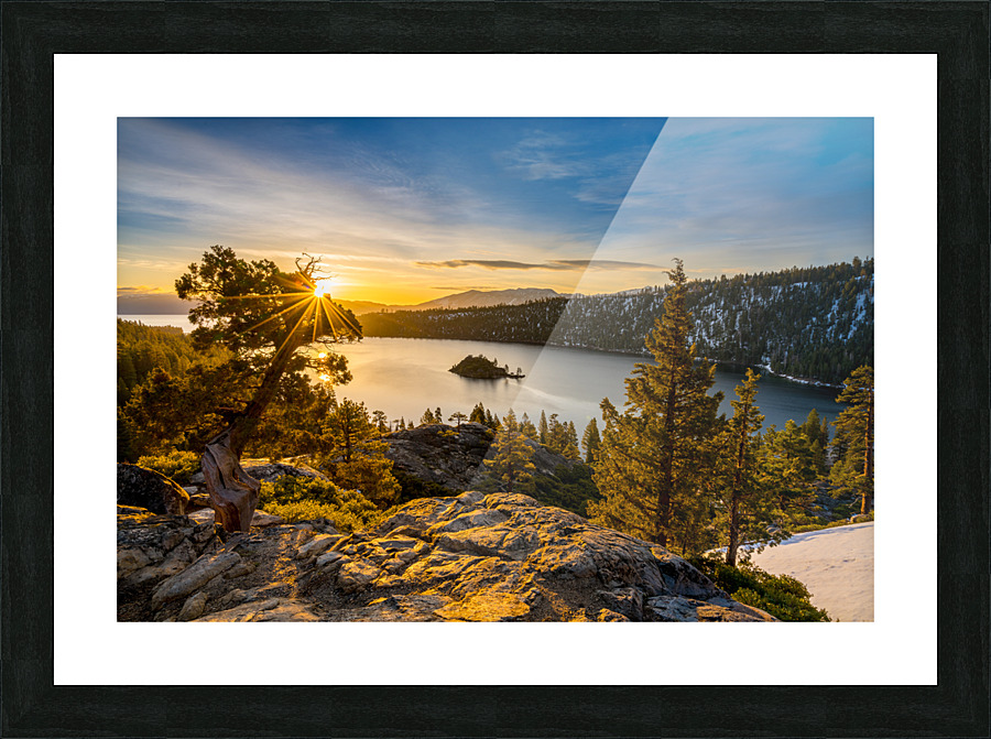 Sunrise over Emerald Bay on Lake Tahoe Picture Frame print