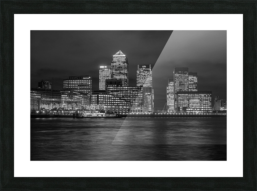 Skyline of Canary Wharf in London Picture Frame print