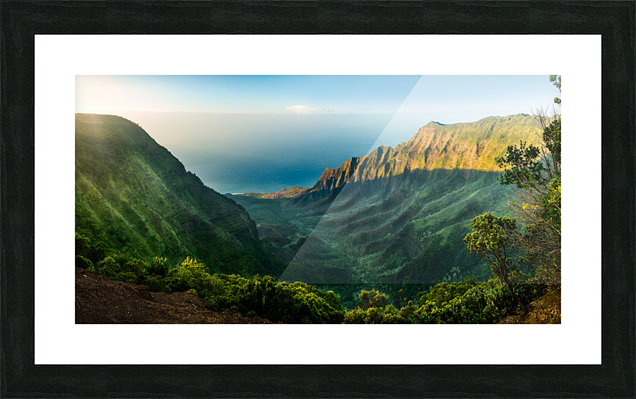 Panoramic view of Kalalau valley Kauai  Impression encadrée