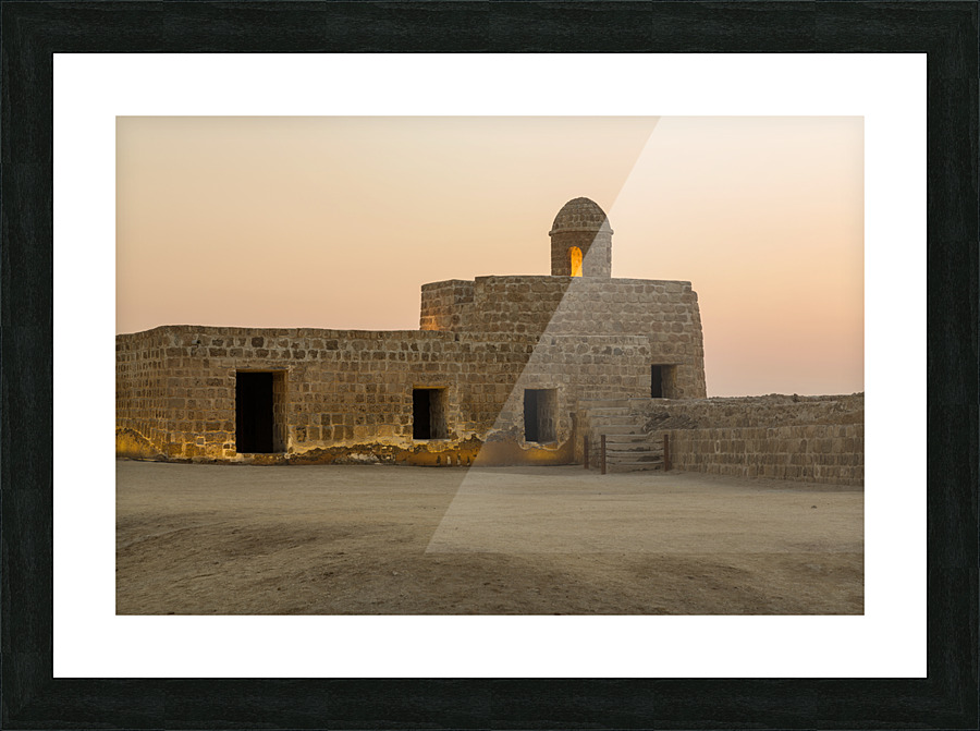 Old Bahrain Fort at Seef at sunset Picture Frame print