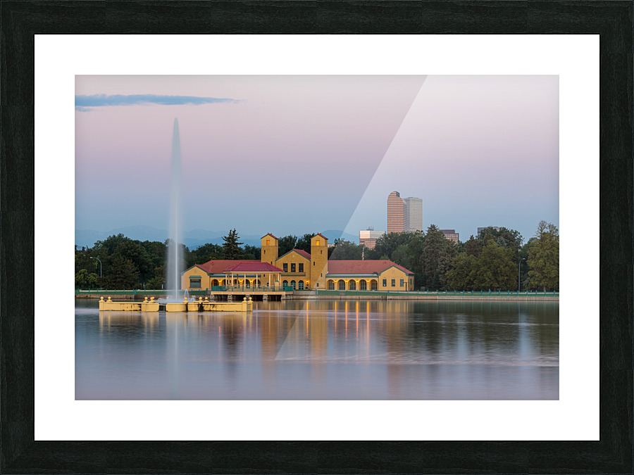City Park in Denver with boathouse Ferril Lake Picture Frame print