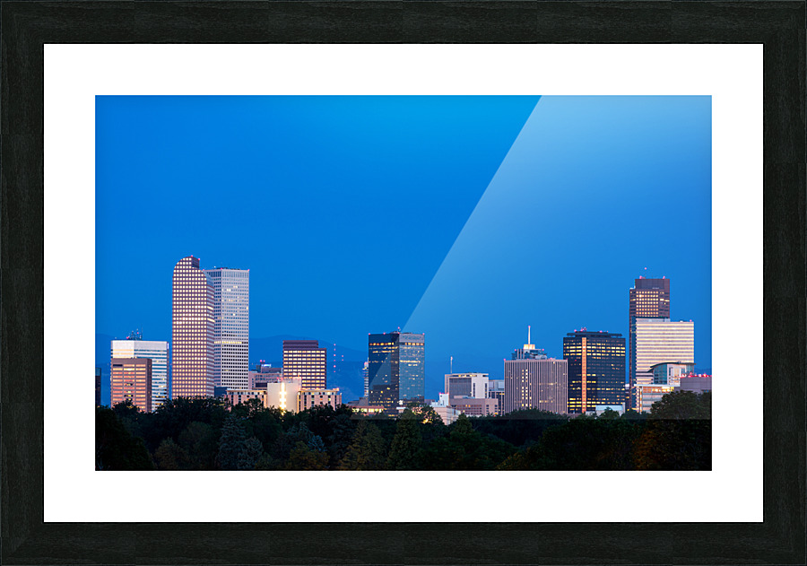 Skyline of Denver at dawn Picture Frame print