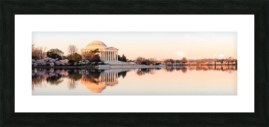 Broad panorama of beautiful early morning Jefferson Memorial Picture Frame print