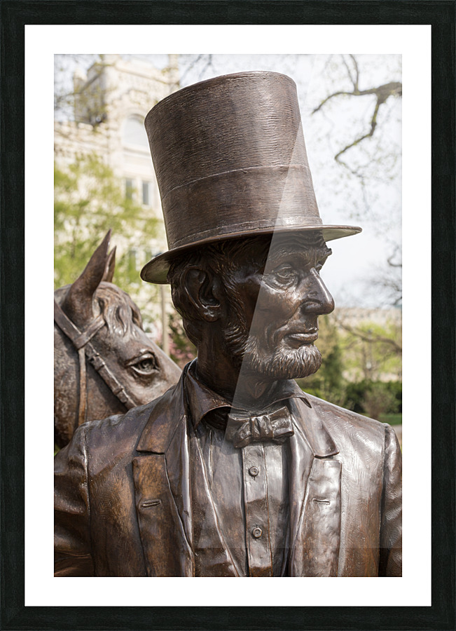 Detail of head of statue of President Lincoln Picture Frame print